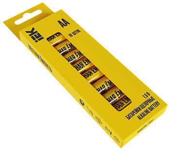 Элемент питания Alkaline LR06/AA (10шт/бокс) щелочная IEK