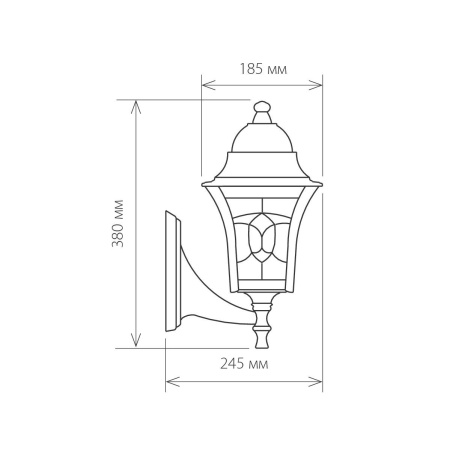 Уличный настенный светильник 1*E27 черное золото IP44 (a024999) Elektrostandard