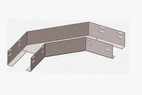 Лоток угловой перфорированный КГ 200х60-90 УХЛ1 поворот на 90, горячее цинкование, S1,5