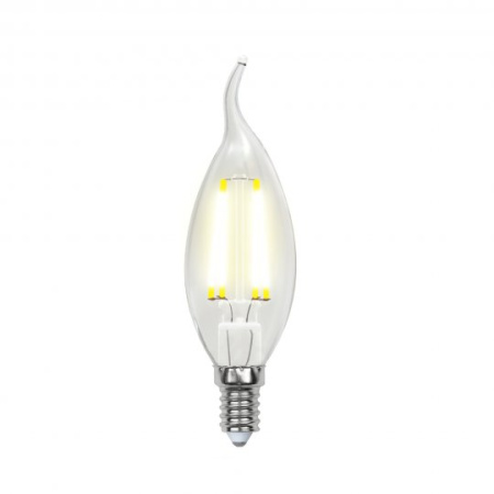 Лампа светодиодная LED свеча на ветру LED-CW35-6W/NW/E14/CL PLS02WH Серия Sky. 220В Uniel