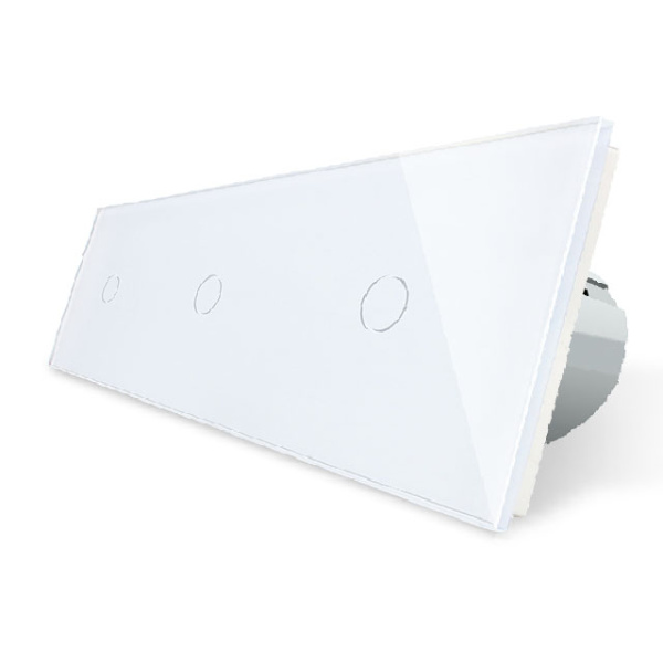 Сенсорный выключатель 3 клавиши (1-1-1), 3 поста Белый Livolo