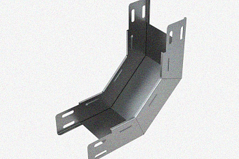 Лоток замковый глухой КПЗГ 100х65-45 УХЛ1 для поворота трассы вверх на 45, горячее цинкование, S1,0