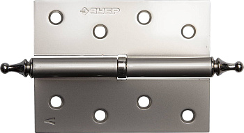 Петля дверная разъемная "ЭКСПЕРТ", 1 подшипник, цвет мат. никель (PN), левая, с крепежом, 100х75х2,5мм,2шт ЗУБР