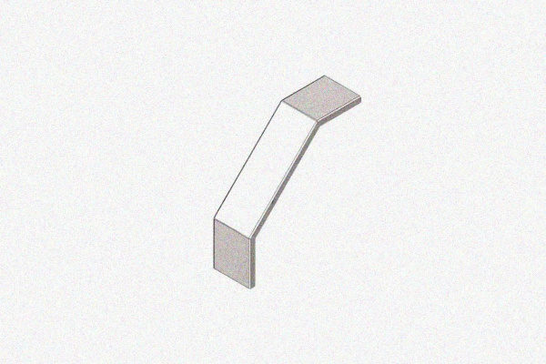 Крышка лотка замкового КЛСЗ 400х80-90 УТ1,5 для поворота трассы вниз на 90, оцинкованный лист S1,0