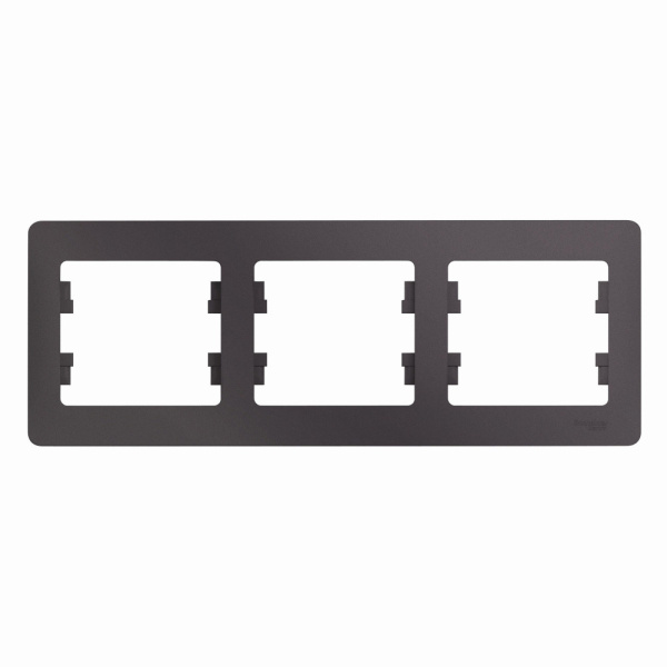 GLOSSA  Рамка горизонтальная 3 пост . сиреневый туман IP20 Schneider Electric