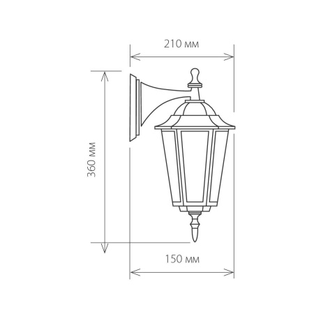 Уличный настенный светильник 1*E27 черное золото IP44 (a035744) Elektrostandard
