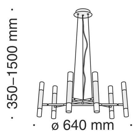 Подвесной светильник 12*G9 25Вт Черный IP20 Vigo MOD031PL-12B Technical