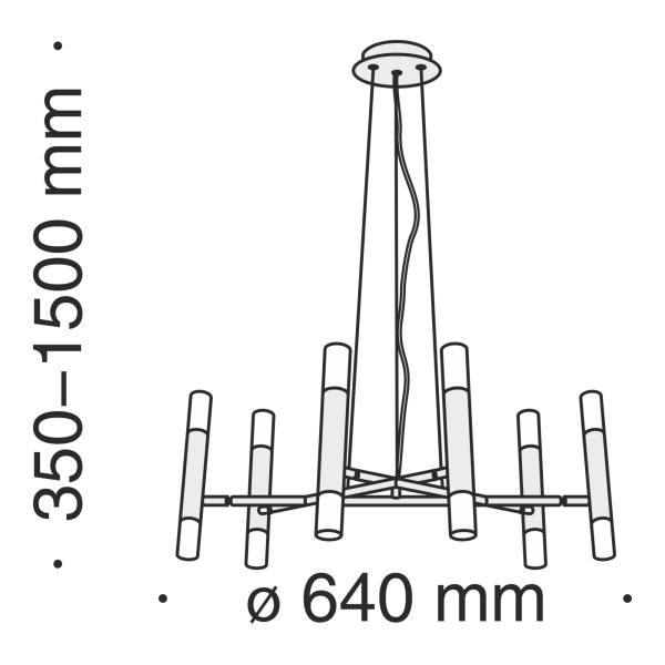 Подвесной светильник 12*G9 25Вт Черный IP20 Vigo MOD031PL-12B Technical