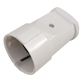 Розетка разборная GRV-S-16-R-G-W-IP20, 16А, круглая, с/з, белая, IP20, 1/20/200 General