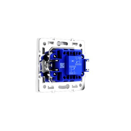 Перекрестный переключатель встраиваемый Voltum S70 одноклавишный 10А, (белый глянцевый)