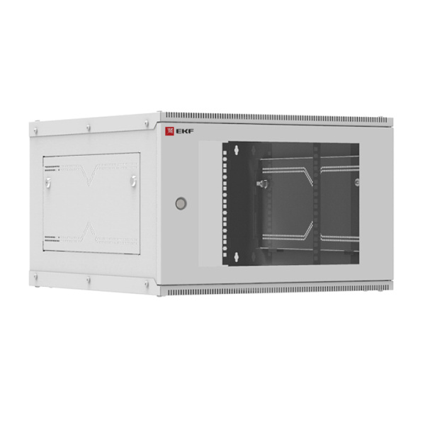 Шкаф телекоммуникационный настенный разборный 6U (600х650) дверь стекло, Astra серия PROxima EKF