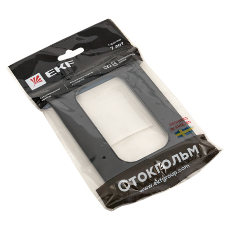 Стокгольм Рамка для розетки 2-местная черная EKF