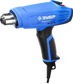 Фен технический (строительный), Профессионал ФТ-П2000 М2Д, керам изол-р, ЖК-диспл., память темп-ры, 2 режима: 80-600град, 220/550 л/мин, 2000Вт ЗУБР