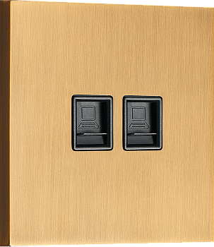 Donel N96 Компьютерная розетка RJ45 + RJ45 (двойная) cat.6/ClassE-8/8, Латунь, серия DT