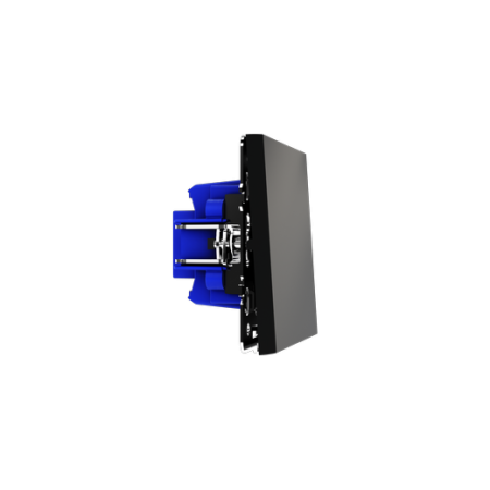 Перекрестный переключатель встраиваемый Voltum S70 одноклавишный 10А, (черный матовый)