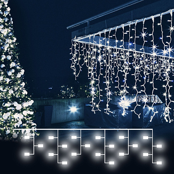 Гирлянда занавес белый 1,5*1 м IP20 (200-001 белый) Eurosvet