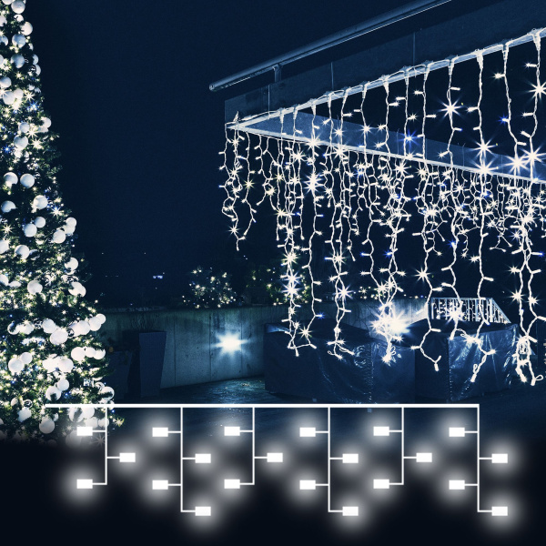 Гирлянда занавес белый 1,5*1 м IP20 (200-001 белый) Eurosvet