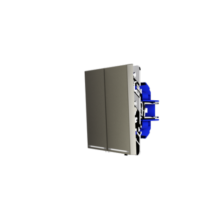 Проходной переключатель встраиваемый Voltum S70 двухклавишный с подсветкой 10А, (шелк)