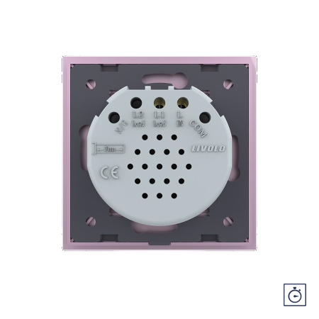 Сенсорный выключатель с таймером 1 клавиша 1 модуль Розовый Livolo