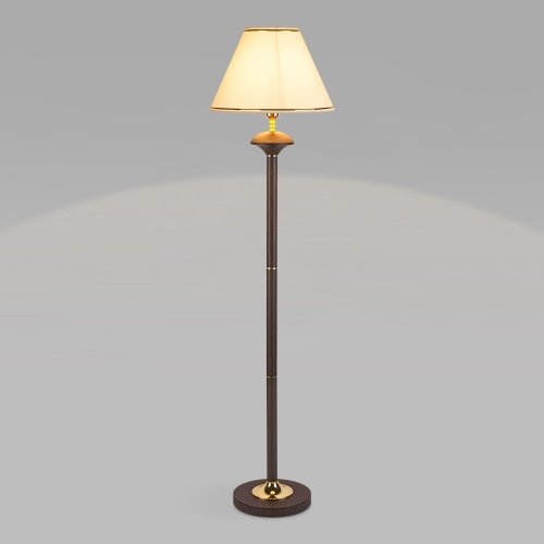 Напольный светильник с абажуром 1*E27 40Вт золотой, коричневый IP20 Lorenzo (01086/1 венге) Eurosvet фото 4