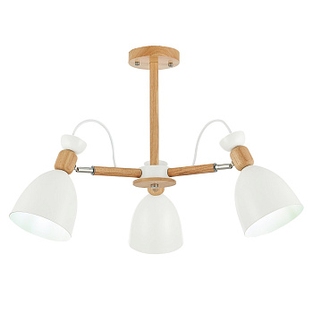 Люстра потолочная Светлое дерево, Белый/Белый E27 3*60Вт SLE103802-03 EVOLUCE