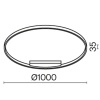 Подвесной светильник 1*LED 61Вт Черный IP20 Rim MOD058PL-L54B3K Maytoni