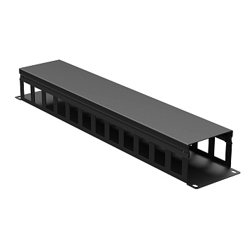 Кабельный органайзер с крышкой 2U, глубина 60 мм, для 19" IT-корпусов, RAL9005 DKC Кабельный органайзер с крышкой 2U, глубина 60 мм, для 19" IT-корпусов, RAL9005 DKC