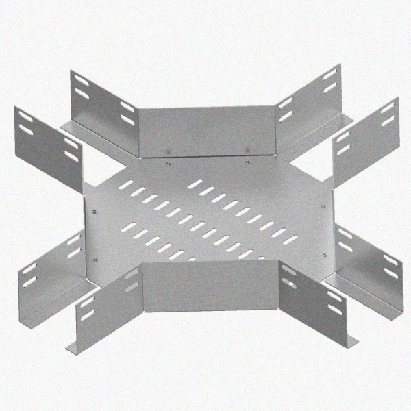 Лоток крестообразный перфорированный КМ 600х50 УТ1,5, горячее цинкование S1,5