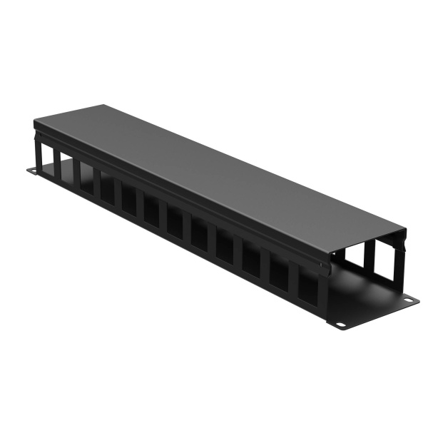 Кабельный органайзер с крышкой 2U, глубина 60 мм, для 19" IT-корпусов, RAL9005 DKC Кабельный органайзер с крышкой 2U, глубина 60 мм, для 19" IT-корпусов, RAL9005 DKC