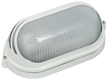 Светильник НПП1407 овал ресничка 60Вт IP54 белый IEK