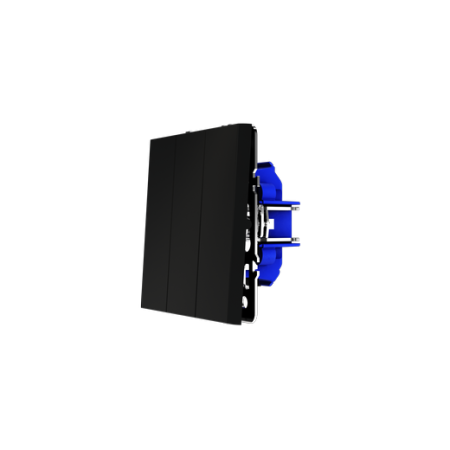 Выключатель встраиваемый Voltum S70 трехклавишный 10А, (черный матовый)