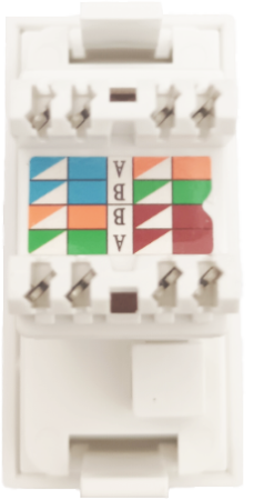 Donel Розетка DEC RJ45 UTP кат.6a, 1мод., бел. (22.5х45мм)