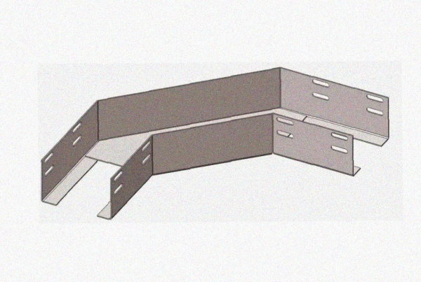Лоток угловой замковый перфорированный КГЗ 150х100-90 УТ1,5 поворот на 90, горячее цинкование, S1,5
