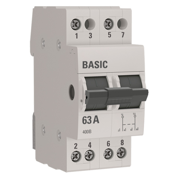 Трехпозиционный переключатель 2П 63А Basic EKF