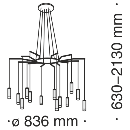 Подвесной светильник 12*G9 6Вт Черный IP20 Davida MOD035PL-12B Technical
