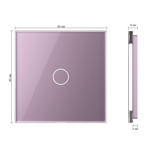 Панель для одноклавишного выключателя розовая Livolo фото 5