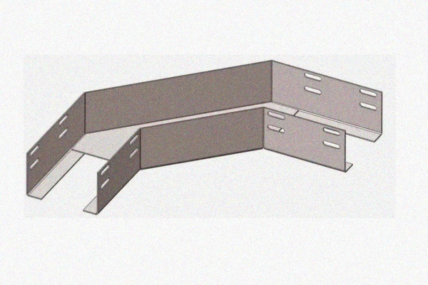 Лоток угловой замковый глухой КГЗГ 300х200-90 УХЛ1 поворот на 90, горячее цинкование, S1,5