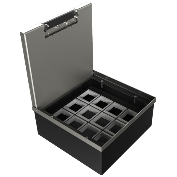 Donel Лючок в пол 24 мод. (12 мод. 45х45 мм.), металл, в уровень с напольным покрытием