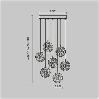 Подвесной светильник 7*G4 28Вт Латунь IP20 Frozen MOD254PL-07BS Maytoni