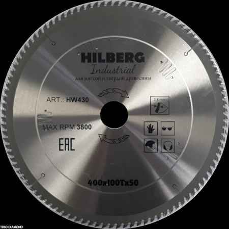 Диск пильный Industrial Дерево 400*50*100Т HW430 Hilberg