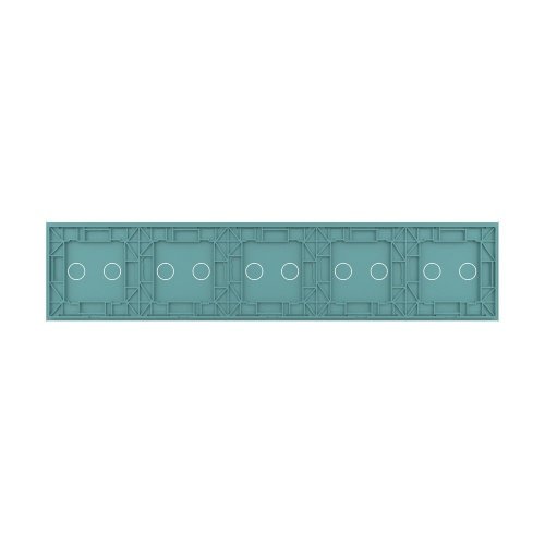 Панель для пяти сенсорных выключателей, 10 клавиш (2+2+2+2+2), цвет зеленый, стекло Livolo фото 4