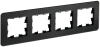 BRITE Рамка 4-мест. РУ-4-2-Бр стекло черн. RE IEK