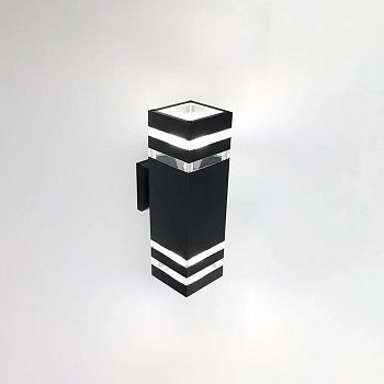 Фасадный светильник GWL-2Е27-M-IP65 Черный С двойным боковым рассеивателем Гратус General