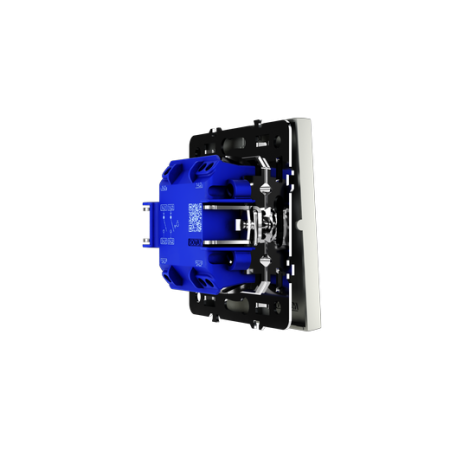 Выключатель с самовозвратом встраиваемый Voltum S70 двухклавишный 10А, (сталь)