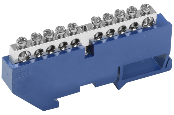 Шина N "ноль" на DIN-изоляторе с никелевым покрытием ШНИ-6х9-10-Д-С IEK