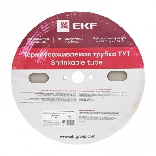 Термоусаживаемая трубка ТУТ 10/5 прозрачная рулон PROxima EKF фото 2