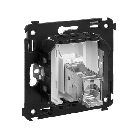 Компьютерная розетка RJ-45 в стену, кат.5e одинарнаяэкранированная,"Avanti", "Белое облако" DKC