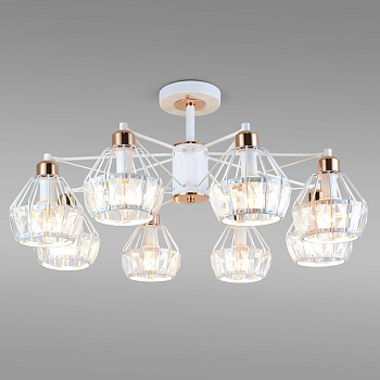 Потолочная люстра с хрусталем 8*E14 60Вт белый IP20 Lord (70075/8 белый) Eurosvet