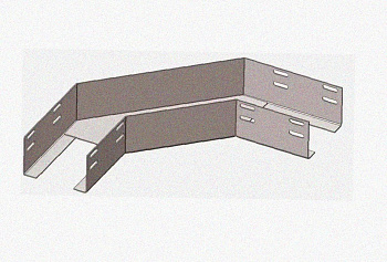 Лоток угловой замковый перфорированный КГЗ 100х100-90 УТ1,5 поворот на 90, горячее цинкование, S1,0