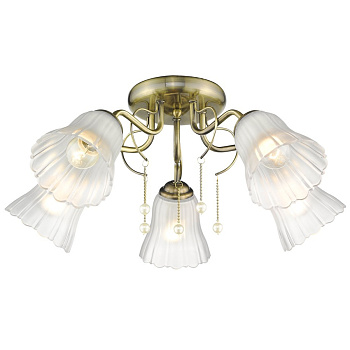 Люстра потолочная Бронза/Белый E27 5*60Вт 728-507-05 VELANTE